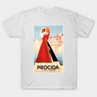 GRAZIELLA PROCIDA NAPOLI Italy Tourism Advertisement Vintage Travel T-Shirt